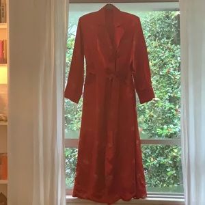 Cherry red satin robe/coat